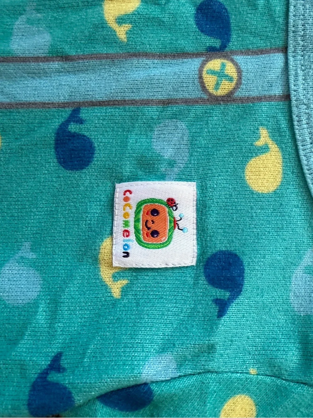 Teal Baby Onesie with Yellow & Navy Whale Print